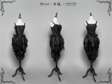 LeMiroir -Saint- Snakeskin Pattern Gothic Lolita Bolero, Corset Topwear with Tailing, Mermaid Skirt and Overskirt