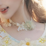 Cat Fairy -Daisy- Countryside Classic Lolita Bonnet, Gloves and Necklace