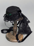LeMiroir -Saint- Snakeskin Pattern Gothic Lolita Bonnet, Hat and Chest Chain