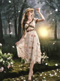 LaceMade -The Swing Song- Sweetheart Neck Romantic Countryside French Retro Classic Vintage Lace Casual Lolita Dress