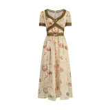 LaceMade -The Swing Song- Sweetheart Neck Romantic Countryside French Retro Classic Vintage Lace Casual Lolita Dress