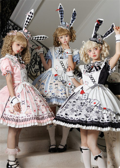 Yinluofu -Alice- Fairy Tale Style Sweet Lolita OP Dress and Apron