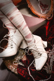 Echoes of the Night Banquet - Genius PU Square Toes Chunky Heel Vampire Evil Retro Classic Vintage Gothic Halloween Lolita Shoes