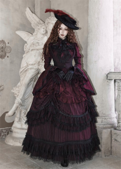 The Coronation of Victoria - Retro Victorian Gothic Lolita Vest, Blouse and Skirt
