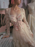 LaceMade - Rose Time Machine - Retro Vintage French Palace Casual Lolita Lace Corset Topwear