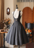 Forest Wardrobe -Forest Corridor- Retro Elegant Striped Classic Casual Lolita Corset JSK and Blouse