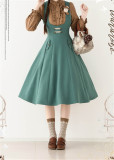 Forest Wardrobe -Forest Corridor- Retro Elegant Striped Classic Casual Lolita Corset JSK and Blouse