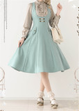 Forest Wardrobe -Forest Corridor- Retro Elegant Striped Classic Casual Lolita Corset JSK and Blouse