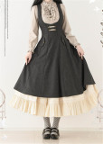Forest Wardrobe -Forest Corridor- Retro Elegant Striped Classic Casual Lolita Corset JSK and Blouse