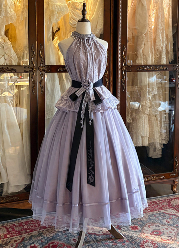 Ode to The Moonlight - Elegant Classic Casual Lolita Blouse, Skirt and Accessories