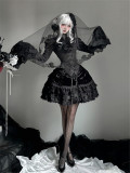 Curtainfall Moment - Elegant Gothic Lolita Blouse, Corset Velvet Skirt and Accessories