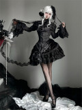 Curtainfall Moment - Elegant Gothic Lolita Blouse, Corset Velvet Skirt and Accessories