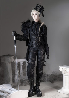 LilithHouse -Phantom Knight- Boystyle Ouji Gothic Lolita Jacket, Blouse and Pants
