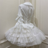 Cotton Lace Long Bell Shape Flared Sleeves Sweet Classic Lolita Blouse