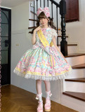 Twins Bear -Macaron- Sweet Lolita JSK, OP Dress and Overall Dress