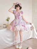 Twins Bear -Macaron- Sweet Lolita JSK, OP Dress and Overall Dress