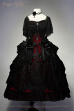 Lingxi -Nightmare Lilith- Victoria Gothic Lolita OP Dress, Overskirt, Arm Sleeves and Choker