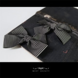 Lingxi -Striped Chronicles- Preppy Gothic Lolita Topwear, Skirt, Necktie and Hairclips