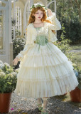 Withpuji -Lily of the Valley Whisper- Embroidery Corset Classic Casual Lolita JSK, Bolero and Hat