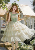 Withpuji -Lily of the Valley Whisper- Embroidery Corset Classic Casual Lolita JSK, Bolero and Hat