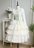 Withpuji -Lily of the Valley Whisper- Embroidery Corset Classic Casual Lolita JSK, Bolero and Hat