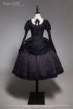 Lingxi -Striped Chronicles- Preppy Gothic Lolita Topwear, Skirt, Necktie and Hairclips