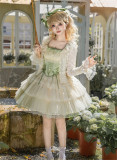 Withpuji -Lily of the Valley Whisper- Embroidery Corset Classic Casual Lolita JSK, Bolero and Hat