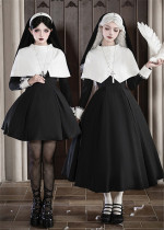 Withpuji -Nothingness- Nun Gothic Lolita OP Dress Set