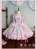 Twins Bear -Macaron- Sweet Lolita JSK, OP Dress and Overall Dress