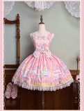 Twins Bear -Macaron- Sweet Lolita JSK, OP Dress and Overall Dress