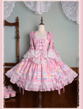 Twins Bear -Macaron- Sweet Lolita JSK, OP Dress and Overall Dress