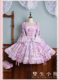 Twins Bear -Macaron- Sweet Lolita JSK, OP Dress and Overall Dress