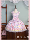 Twins Bear -Macaron- Sweet Lolita JSK, OP Dress and Overall Dress