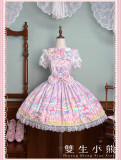 Twins Bear -Macaron- Sweet Lolita JSK, OP Dress and Overall Dress