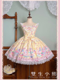 Twins Bear -Macaron- Sweet Lolita JSK, OP Dress and Overall Dress