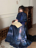 Midnight Garden - Classic Casual Lolita OP Dress with Waistband and Collar Ribbon