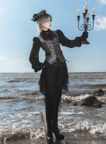 Immortal Thorn -Immortal Misaligned Limits- Elegant Retro Boystyle Prince Konoda Ouji Lolita Long Vest Jacket