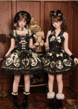 Alice Girl -Brown Sugar Bear- Sweet Lolita Halter JSK and OP Dress