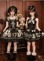 Alice Girl -Brown Sugar Bear- Sweet Lolita Halter JSK and OP Dress