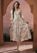 LaceMade -Palm Garden- Floral European French Homecoming Prom Evening Birthday Party Retro Classic Countryside Casual Lolita Dress
