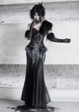 Blood Supply -Shadow of Serpent Gaze- Snake Pattern Bodysuit Gothic Lolita JSK and Long Mesh Gloves