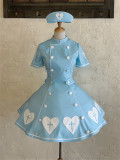Sugar Cookies -Sweetheart Asylum- Sweet Nurse Gothic Lolita OP Dress and Nurse Hat