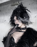 Blood Supply -Shadow of Serpent Gaze- Cross Gothic Lolita Fur Earmuff