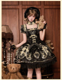 Alice Girl -Brown Sugar Bear- Sweet Lolita Halter JSK and OP Dress