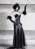 Blood Supply -Shadow of Serpent Gaze- Snake Pattern Bodysuit Gothic Lolita JSK and Long Mesh Gloves