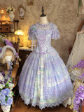 Waterside Floral Slumber - Elegant Countryside Classic Lolita Dress Set and Blouse