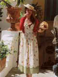 LaceMade -Wild Cherry- Retro Vintage French Birthday Prom Party Sweet Cute Casual Lolita Dress and Bolero