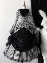 Ash Cross - Elegant Gothic Lolita Blouse, Corset Skirt and Bat Collar