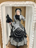 Ash Cross - Elegant Gothic Lolita Blouse, Corset Skirt and Bat Collar