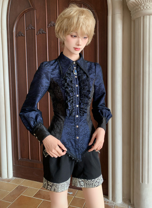 Little Dipper - Boystyle Konoda Lace Long Sleeves Ouji Lolita Blouse
